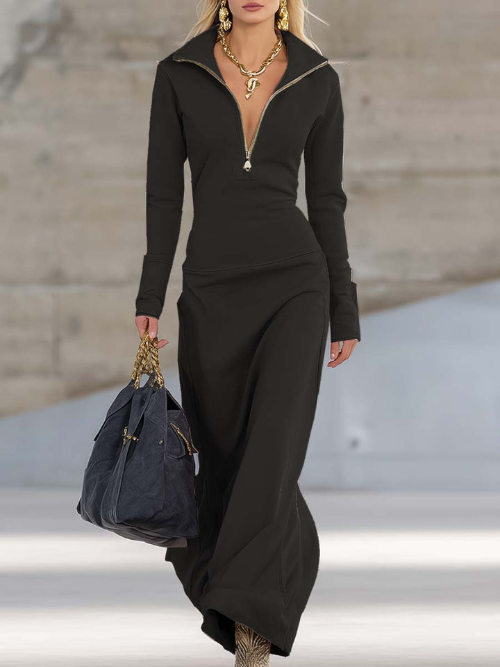 Gaia | Zip-up V-neck Sport Dress