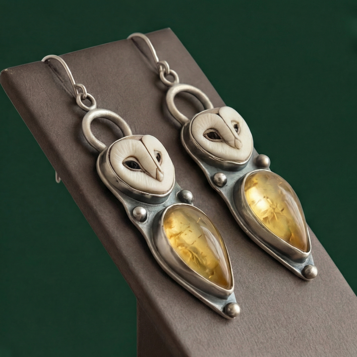 Owl Drop Earrings - Nickel Free for Sensitive Ears