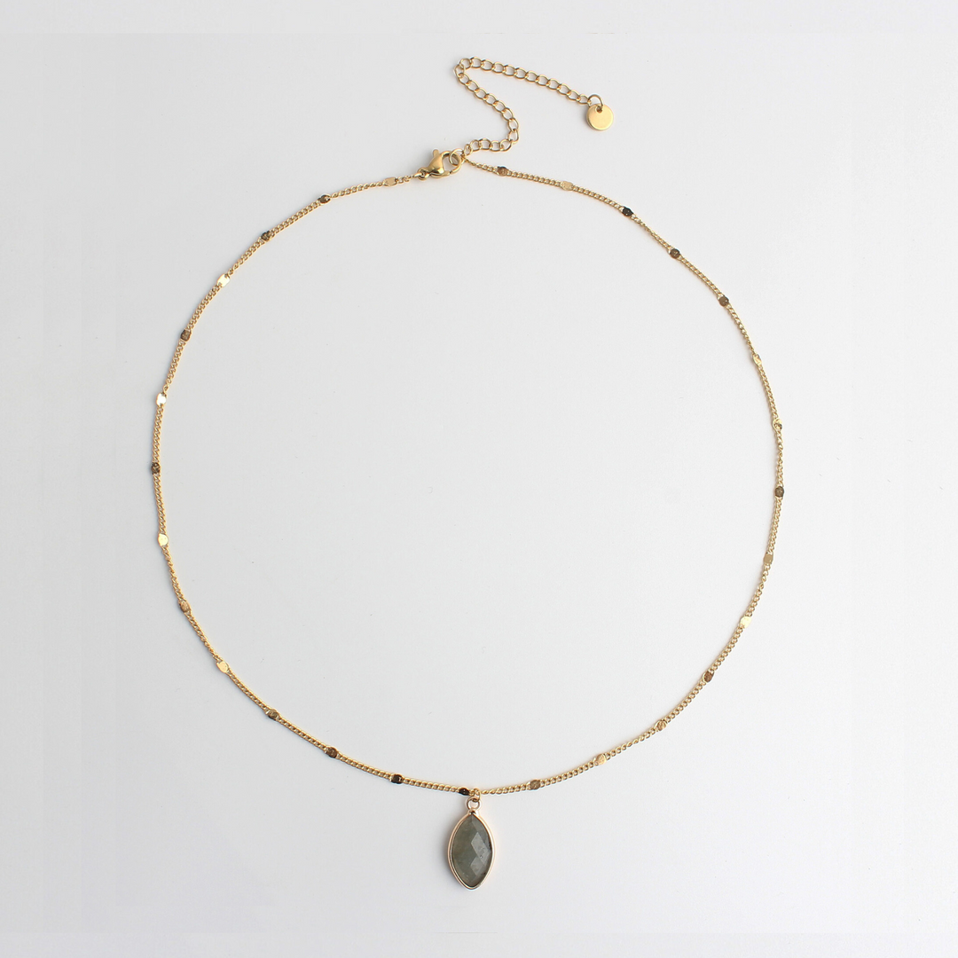 Dani - Necklace - Natural Stone- Stainless Steel