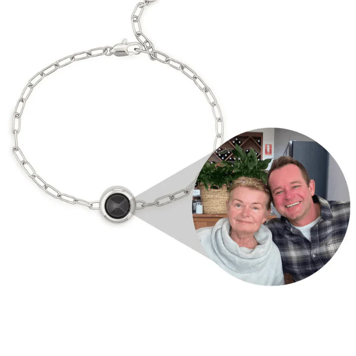 Personalized Photo Bracelet with Paperclip Chain