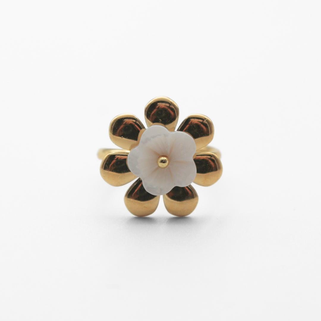 Shell Flower - Ring - Stainless Steel - Verstelbaar