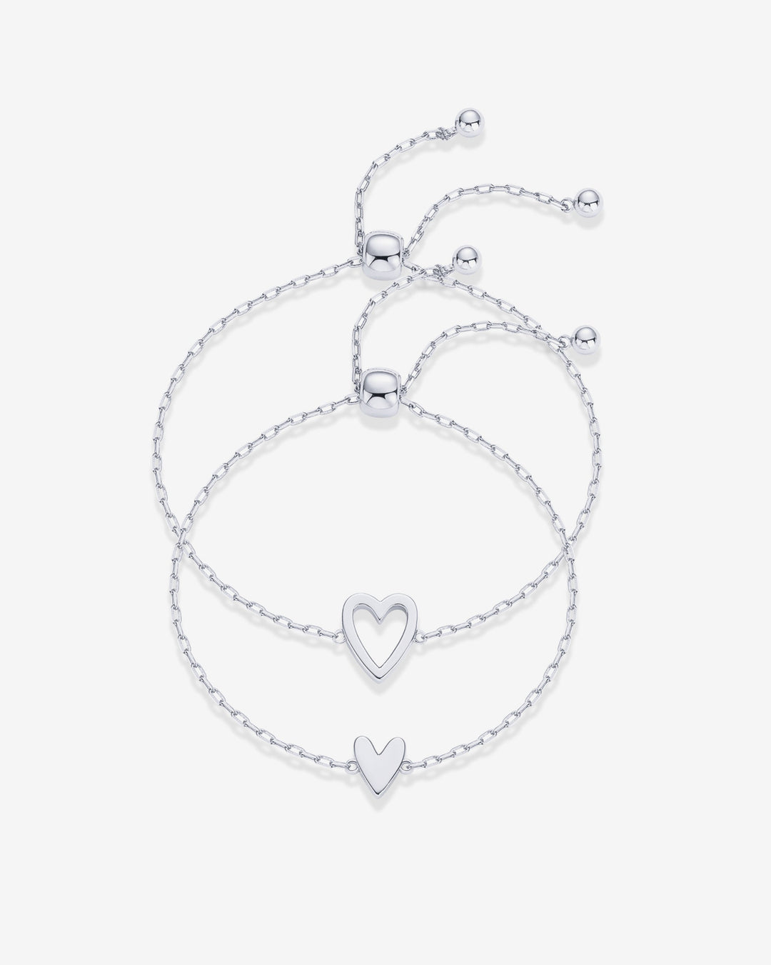 Heart Duo Charm Solitaire Bracelet