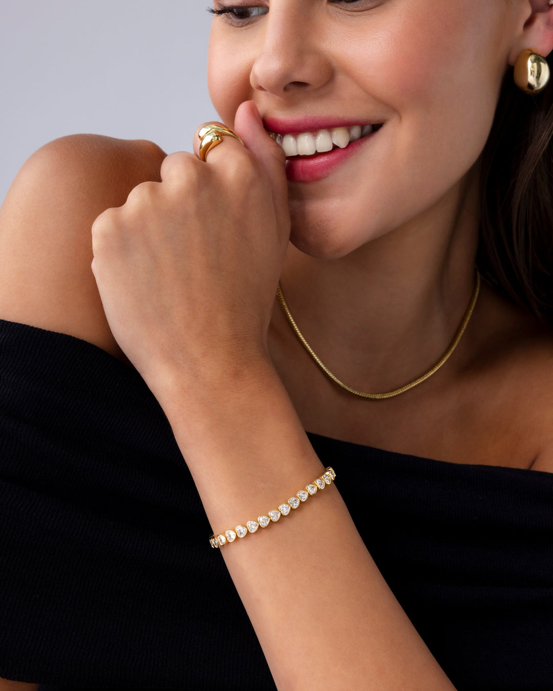 Heart-Shaped Tennis Bracelet