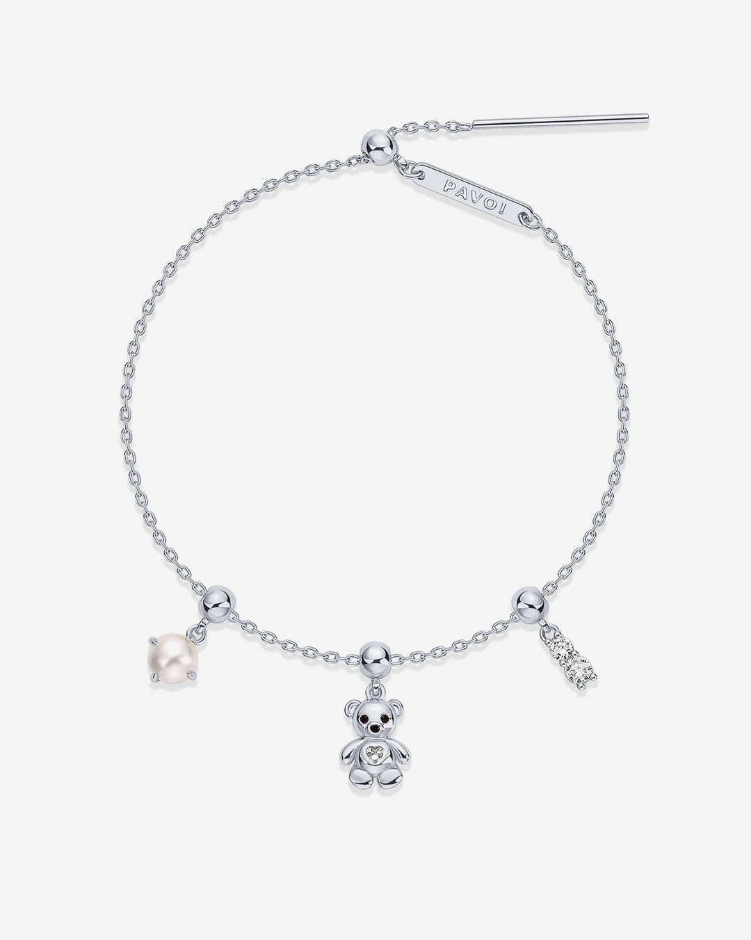 Charm Me Baby â€“ Bear & Pearl Charm Bracelet Set