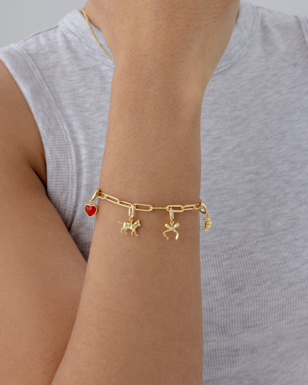 Whimsical Charm Paperclip Bracelet Set