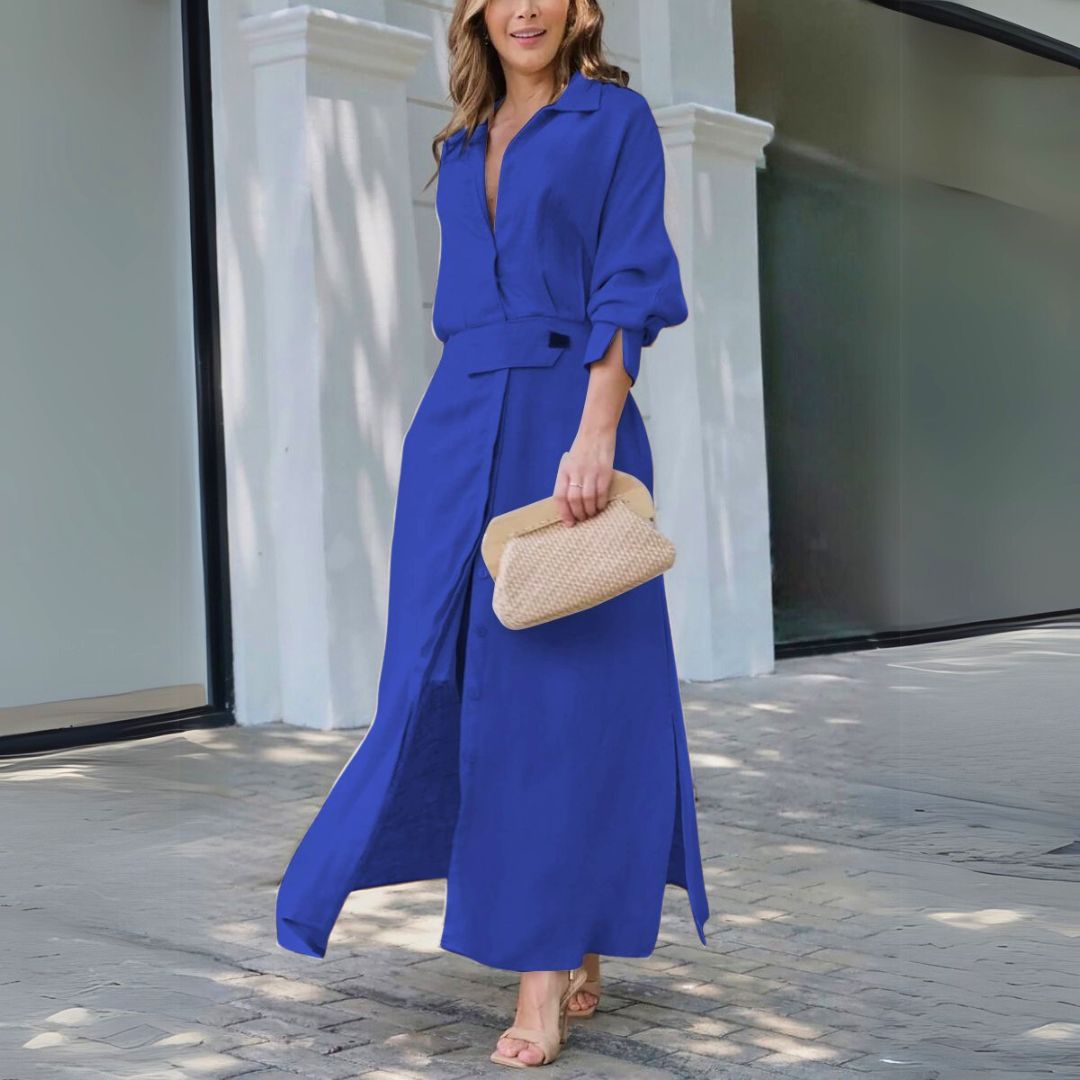 Jeanette™ | Elegant Maxi Dress with V-Neck