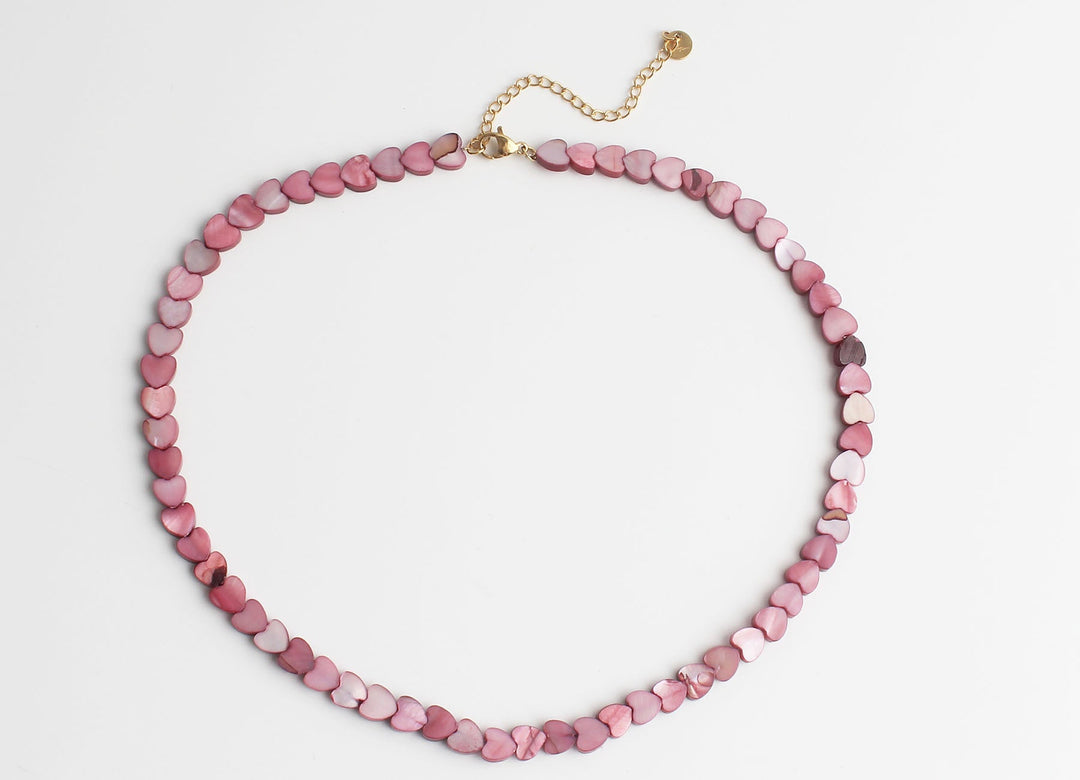 Heart To Heart - Necklace - Natural Stone - Stainless Steel