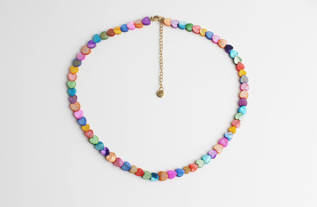 Heart To Heart - Necklace - Natural Stone - Stainless Steel