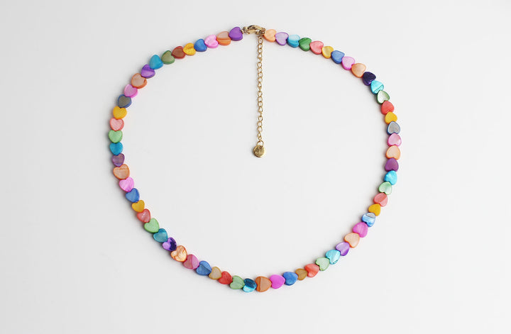 Heart To Heart - Necklace - Natural Stone - Stainless Steel