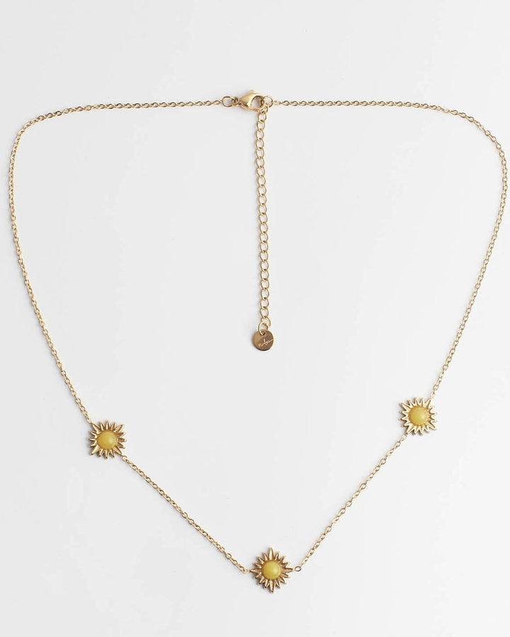 Louelle - Necklace - Natural Stone - Stainless Steel