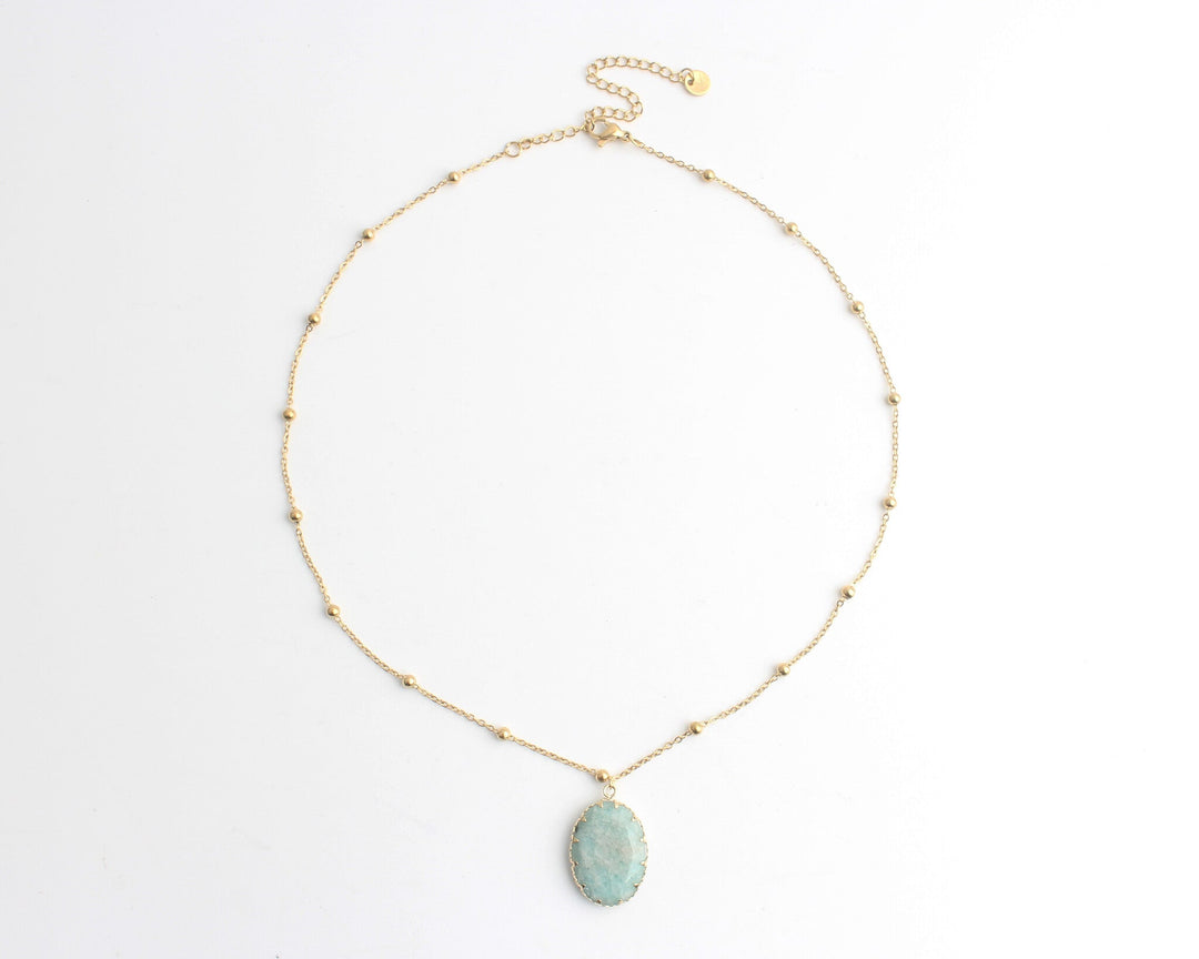 Darla - Necklace - Natural Stone - Stainless Steel