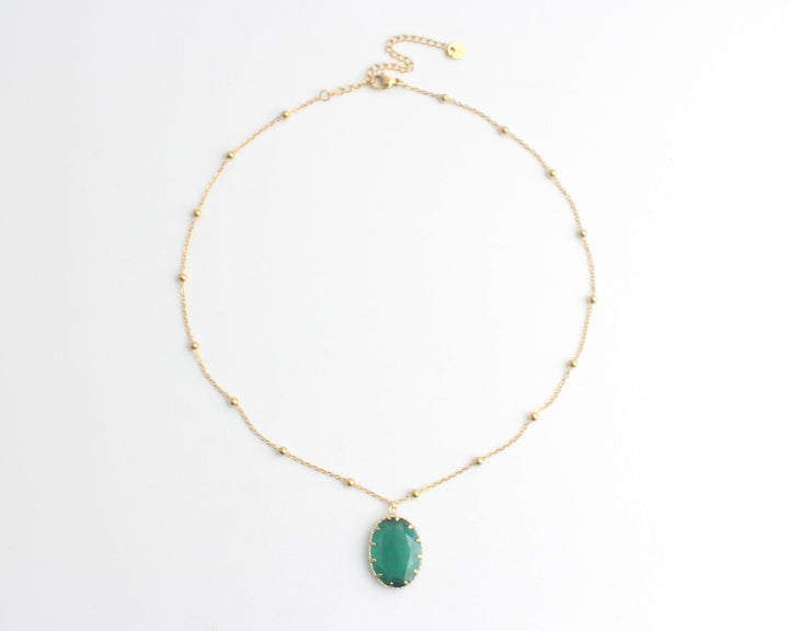 Darla - Necklace - Natural Stone - Stainless Steel
