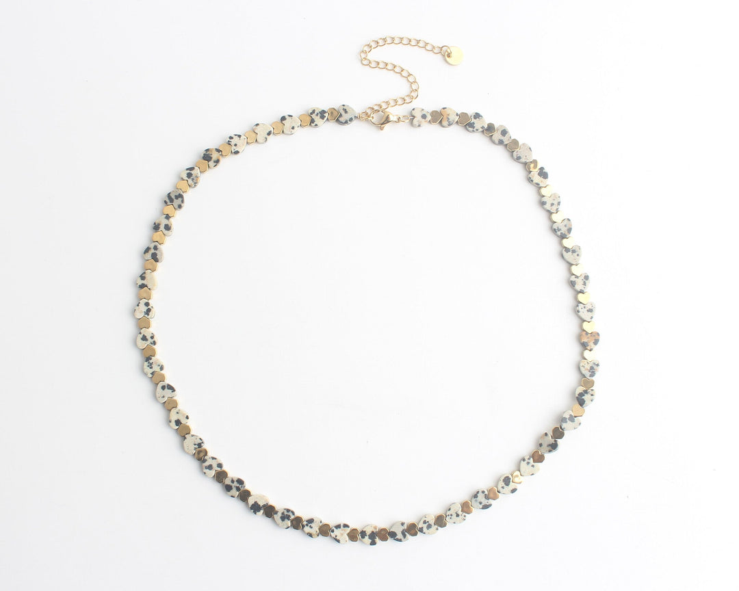 Heart To Heart - Necklace - Natural Stone - Stainless Steel