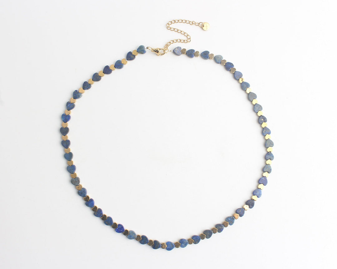 Heart To Heart - Necklace - Natural Stone - Stainless Steel
