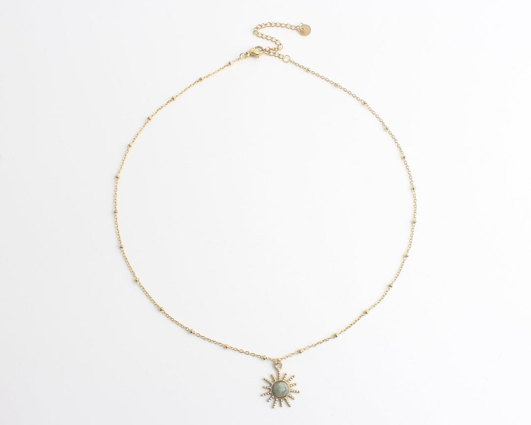 Sunny - Necklace - Stainless Steel - Natural Stone