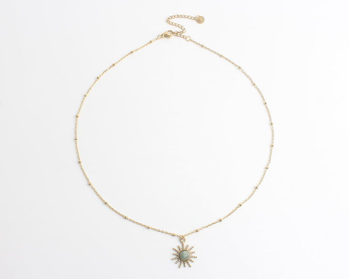 Sunny - Necklace - Stainless Steel - Natural Stone