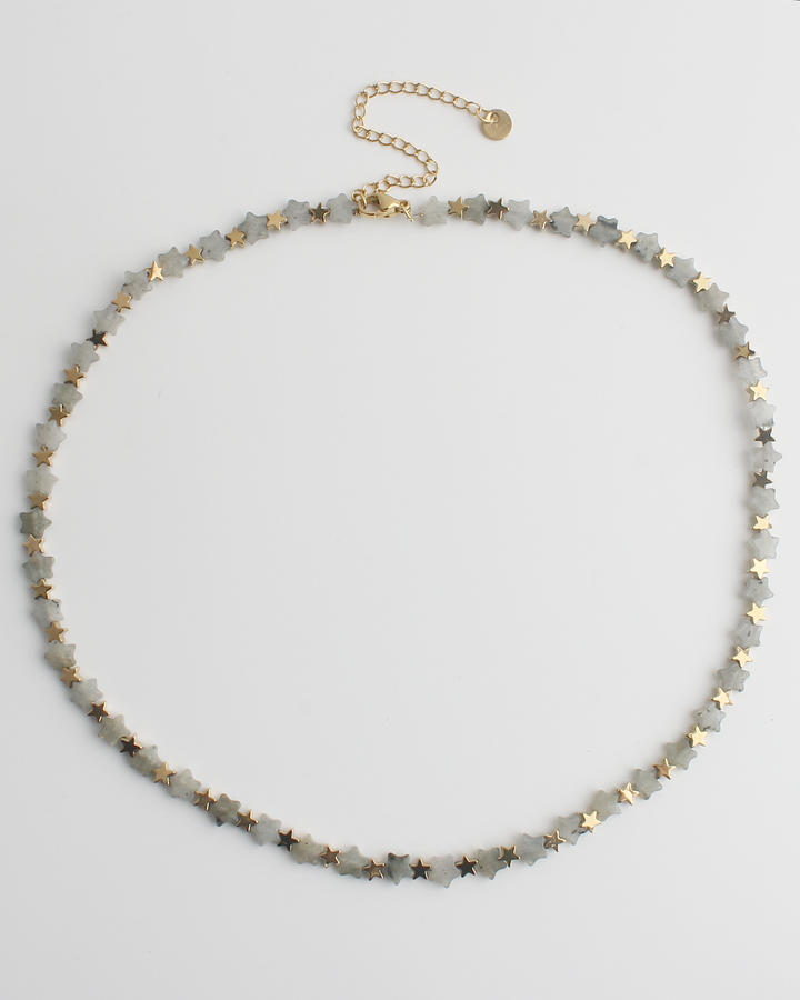 Stargazing - Necklace - Natural Stone - Stainless Steel