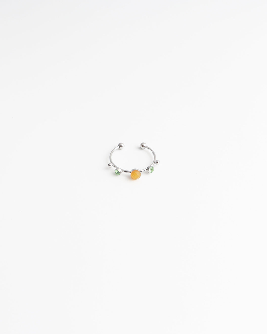Victoria - Ring - Stainless Steel - Natuursteen - Verstelbaar