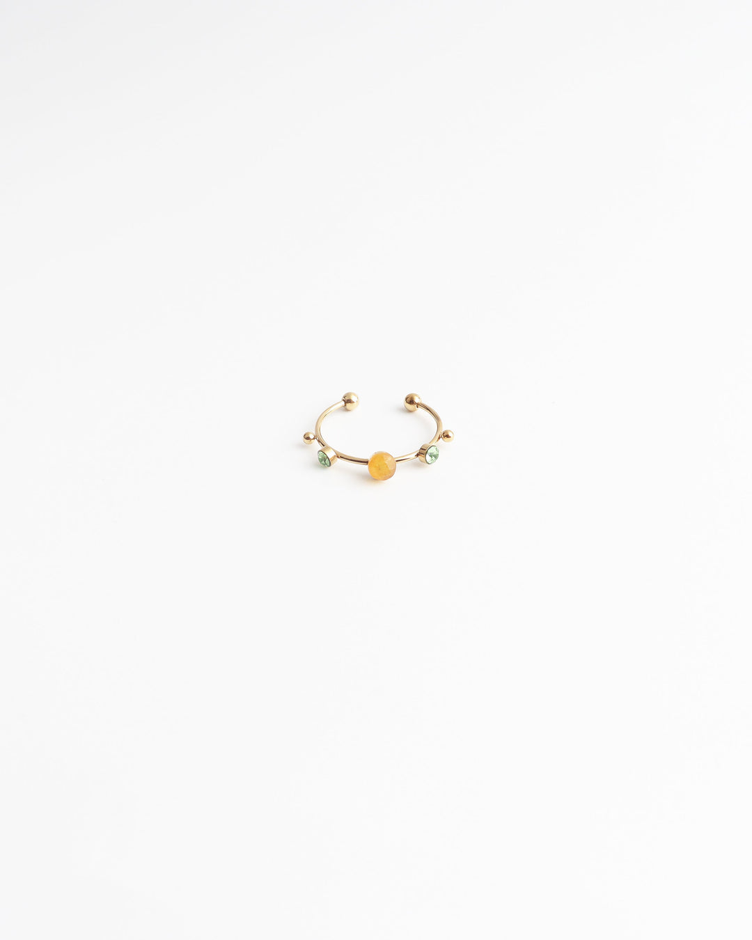 Victoria - Ring - Stainless Steel - Natuursteen - Verstelbaar
