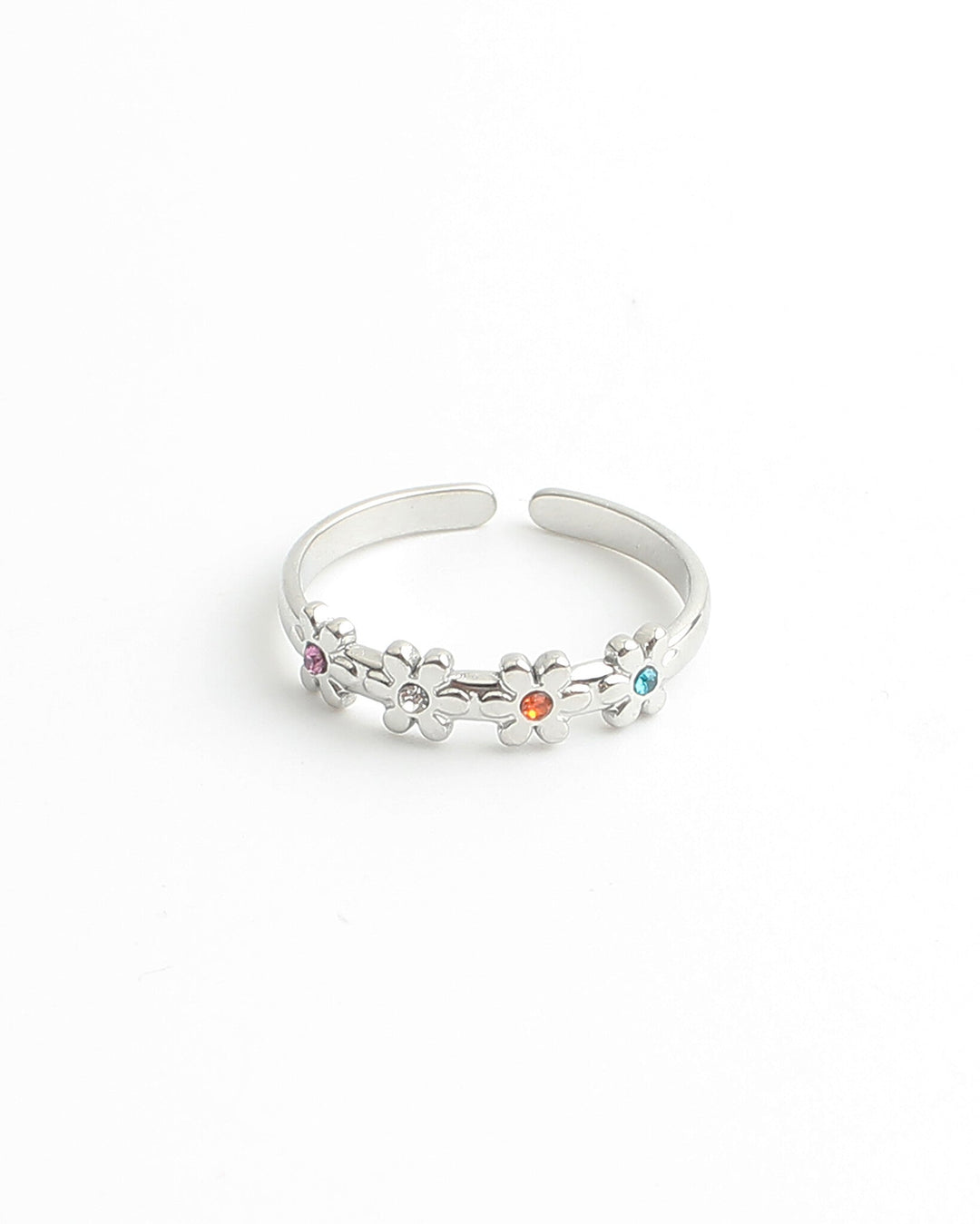 Lovely Flowers - Ring - Stainless Steel - Verstelbaar