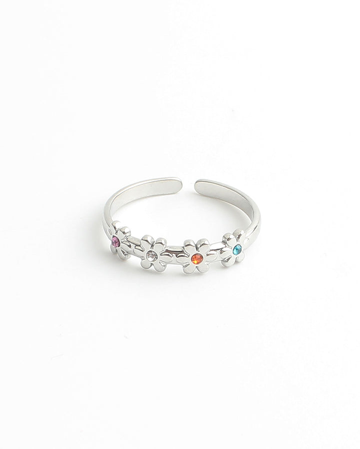 Lovely Flowers - Ring - Stainless Steel - Verstelbaar