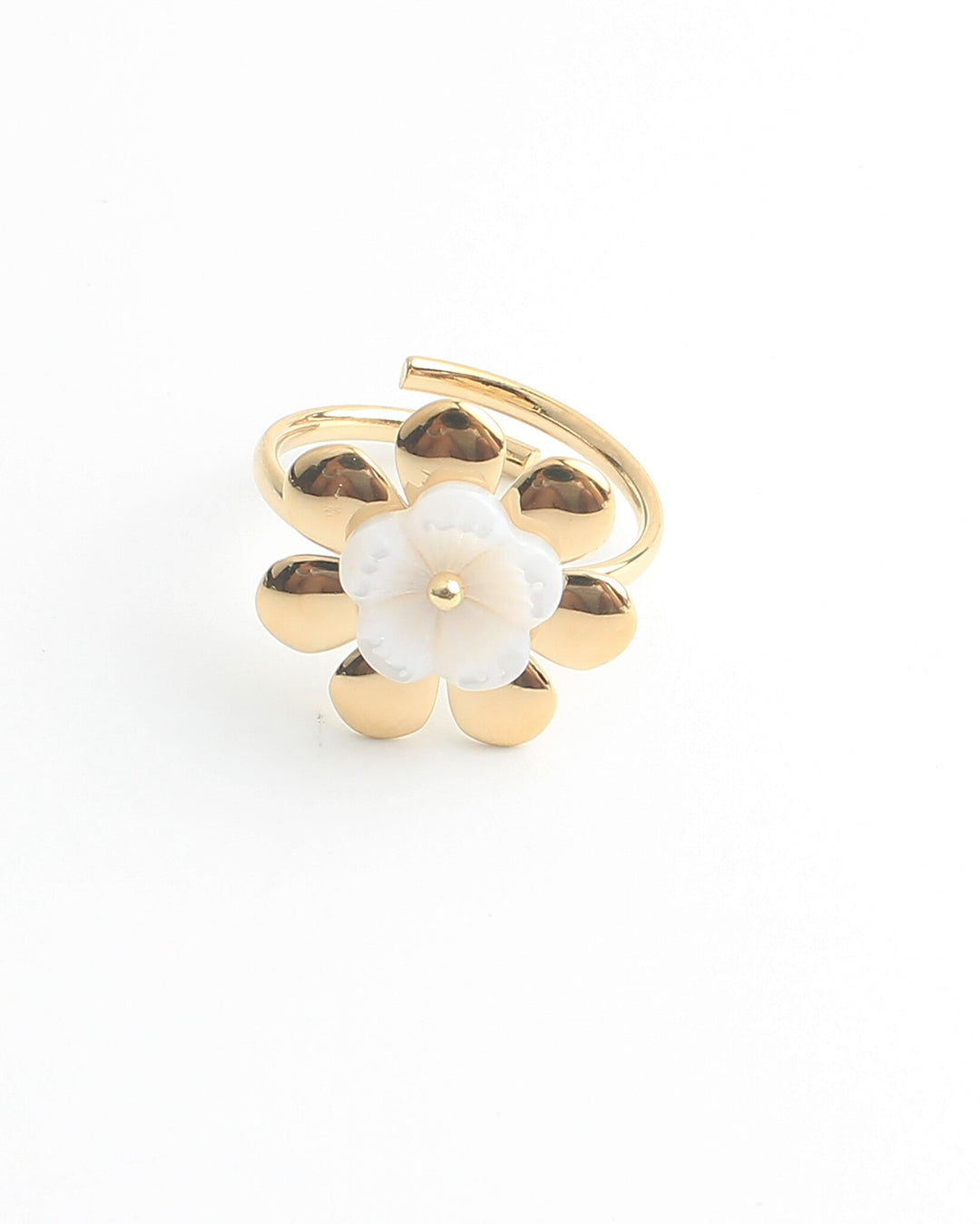 Shell Flower - Ring - Stainless Steel - Verstelbaar