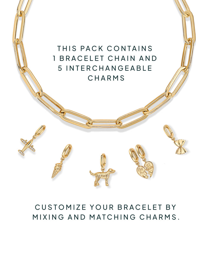 Cherished Connections Charm Paperclip Bracelet Set