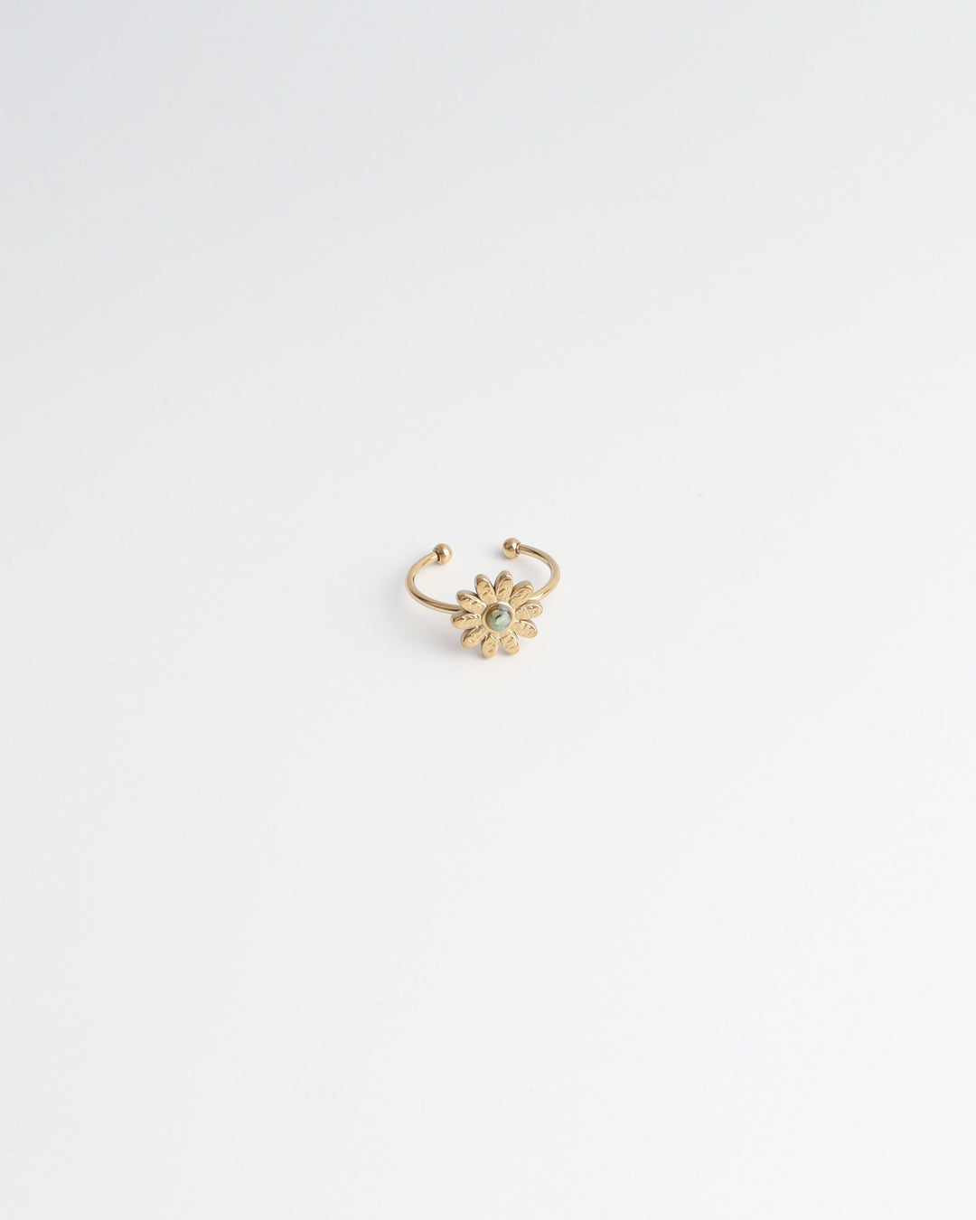 Daisy - Ring - Natuursteen - Stainless Steel - Verstelbaar