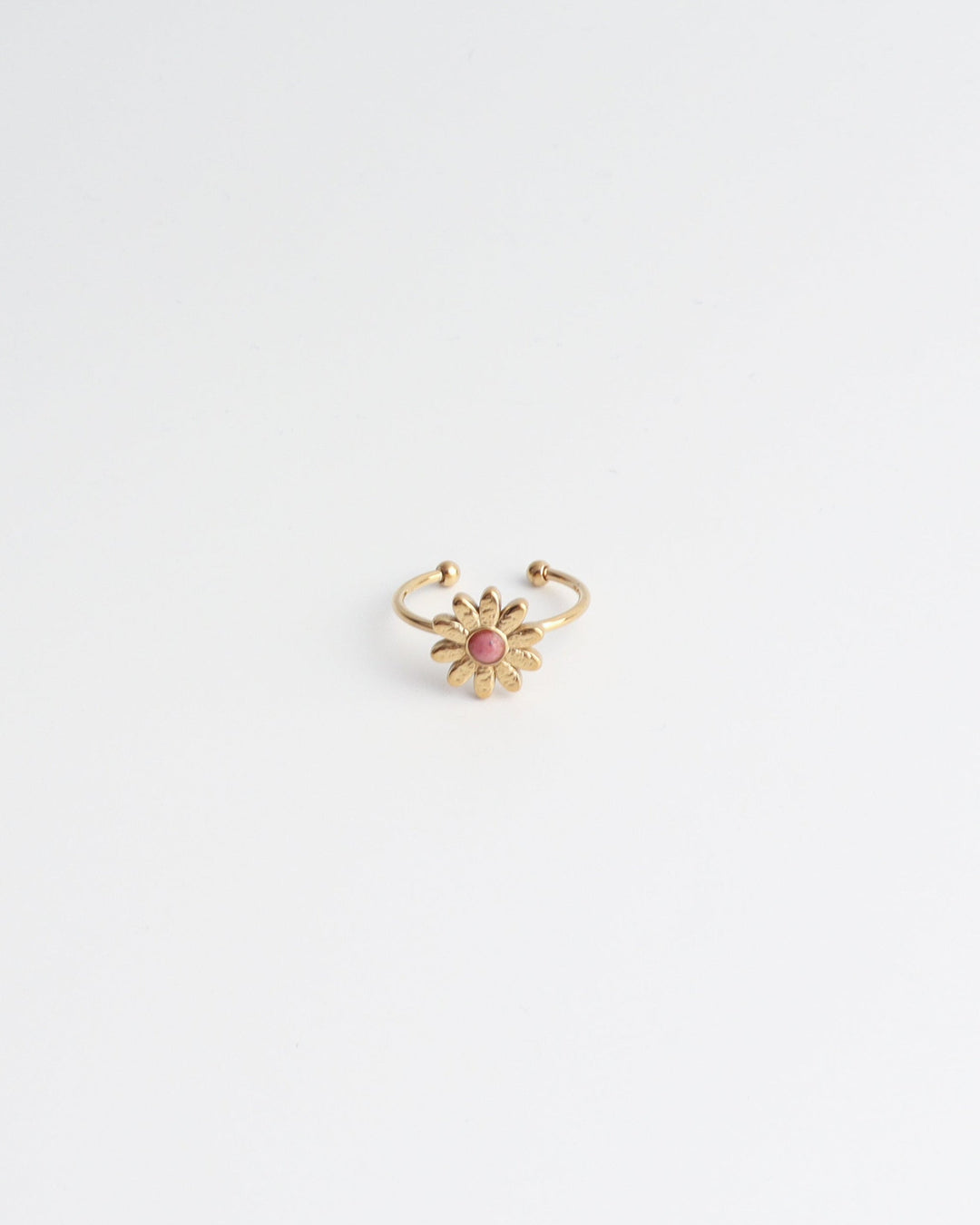 Daisy - Ring - Natuursteen - Stainless Steel - Verstelbaar