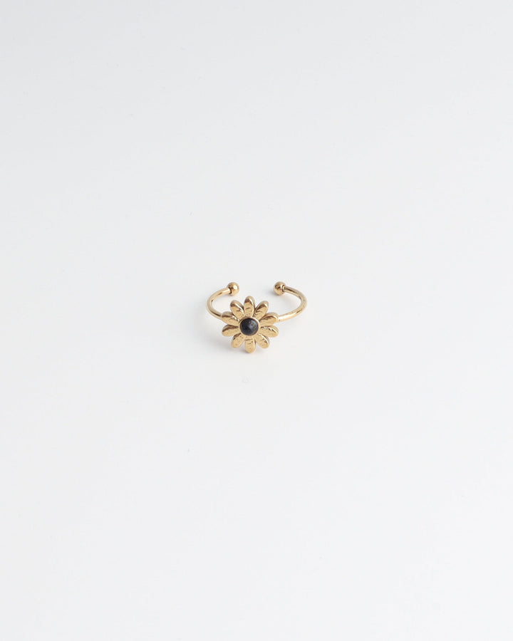 Daisy - Ring - Natuursteen - Stainless Steel - Verstelbaar