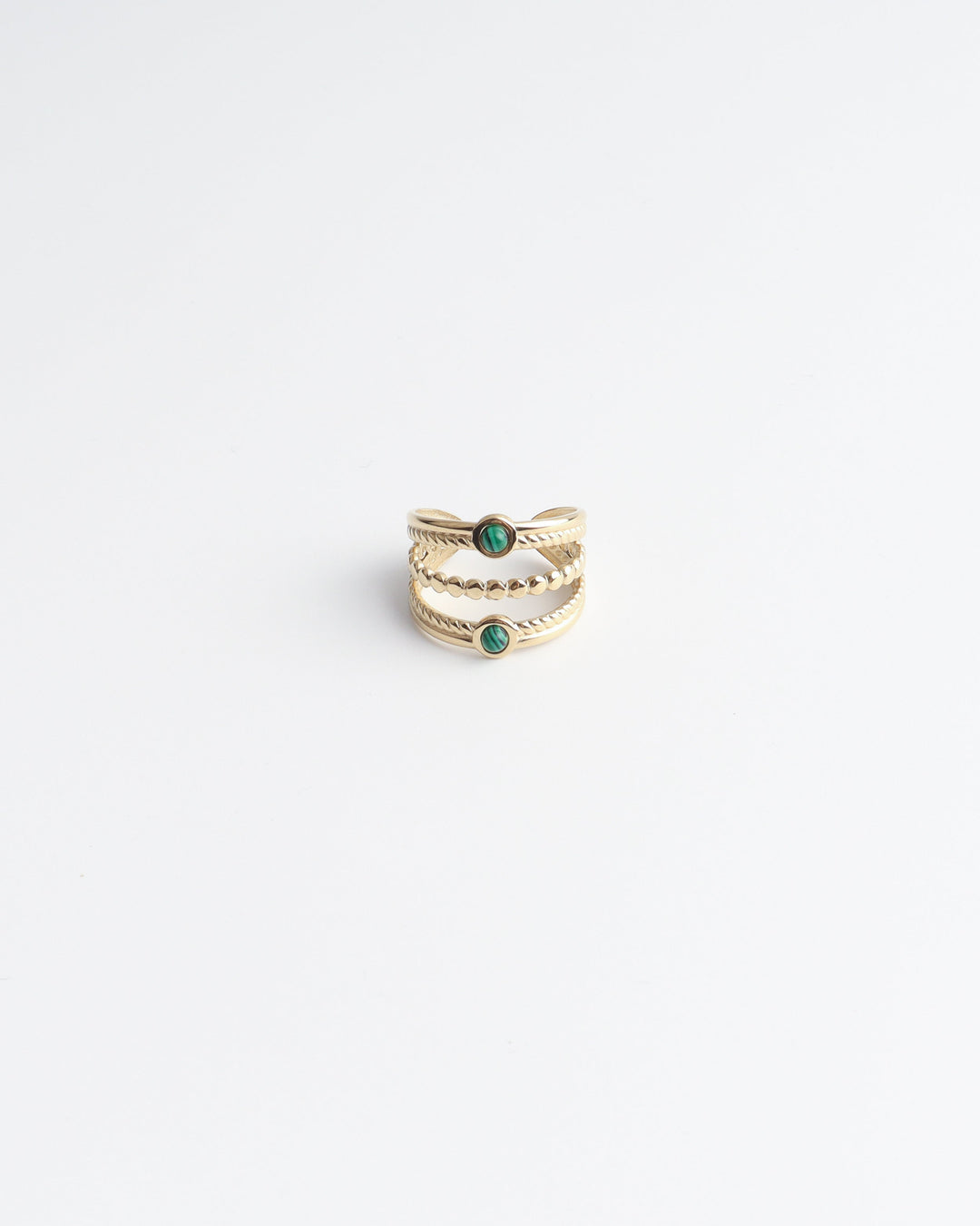 Michelle - Ring - Natuursteen - Stainless Steel - Verstelbaar