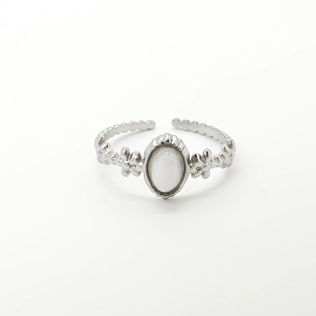 Lise - Ring - Natuursteen - Stainless Steel - Verstelbaar