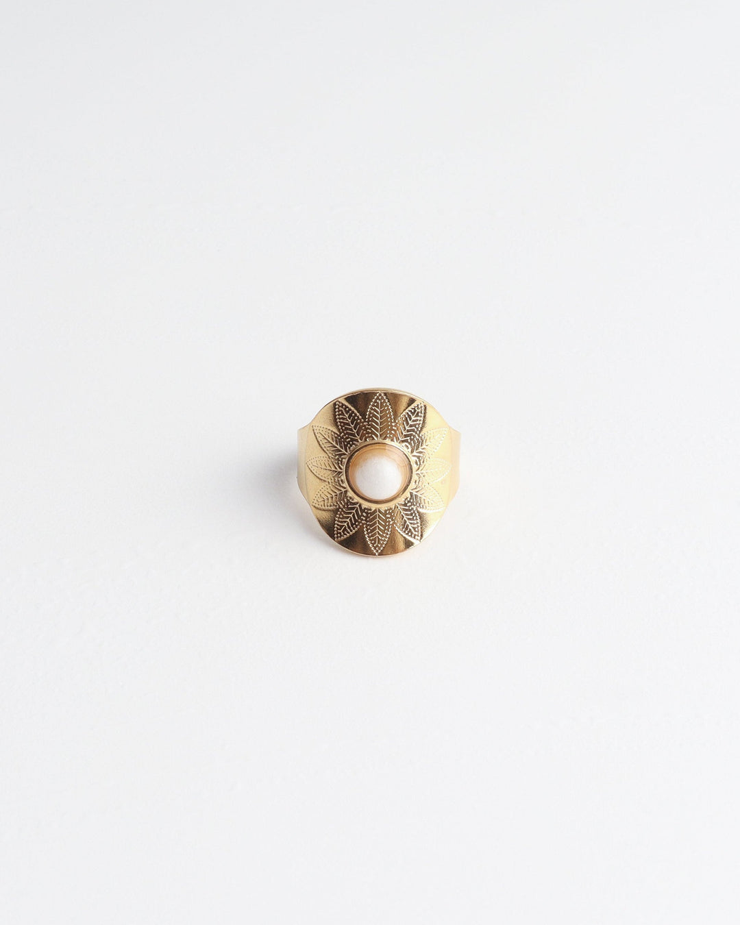 Nanne - Ring - Natuursteen - Stainless Steel - Verstelbaar