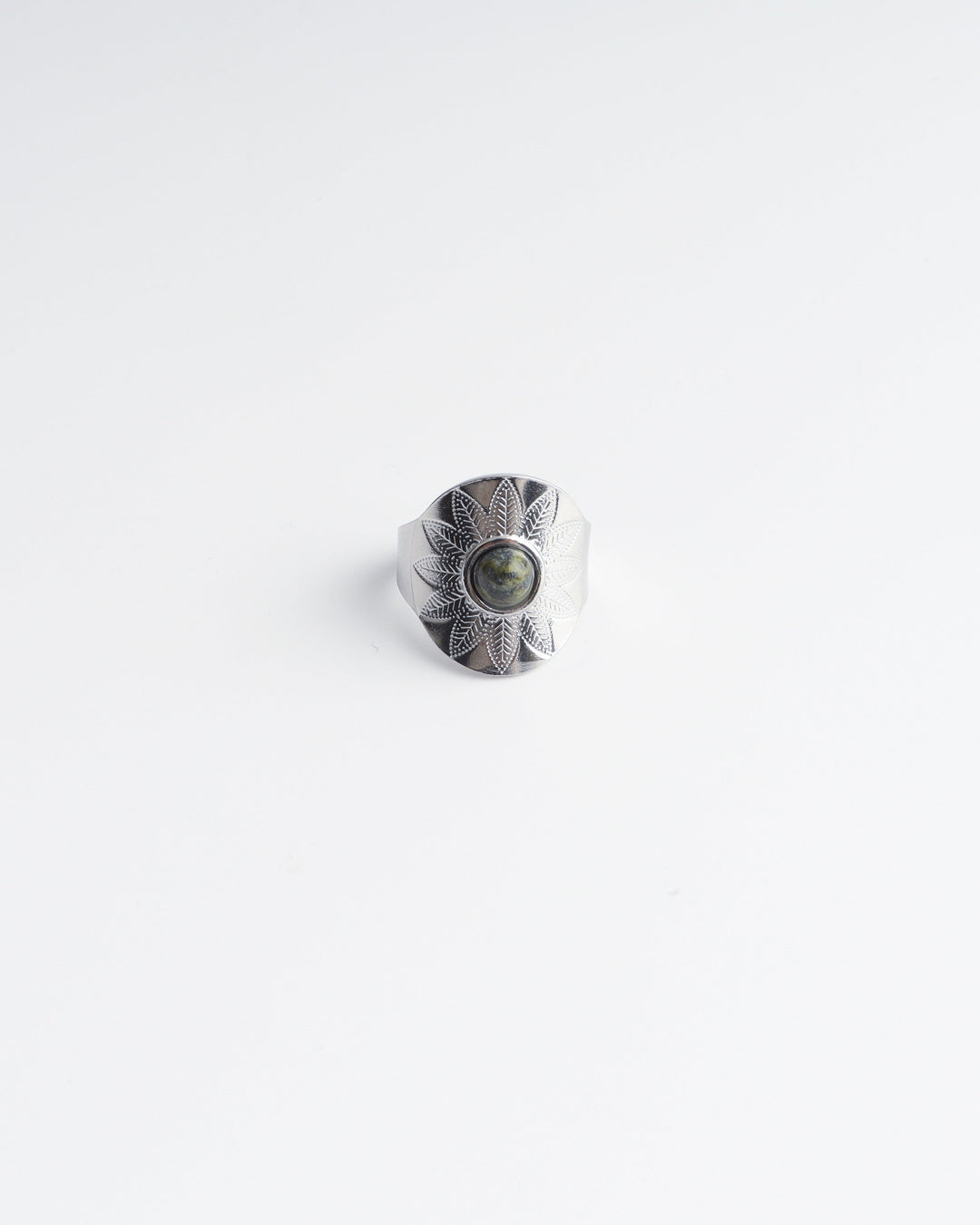Nanne - Ring - Natuursteen - Stainless Steel - Verstelbaar