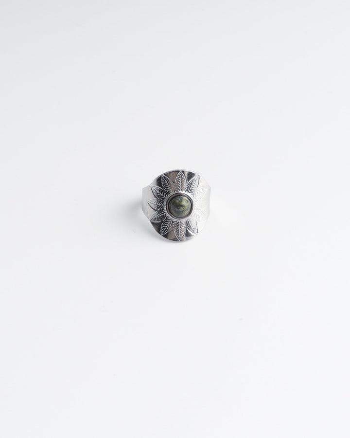 Nanne - Ring - Natuursteen - Stainless Steel - Verstelbaar