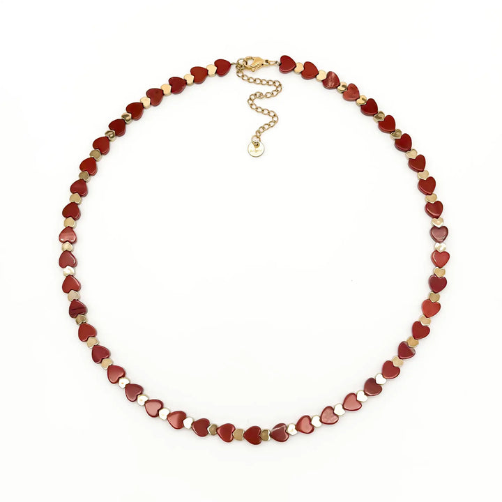 Heart To Heart - Necklace - Natural Stone - Stainless Steel