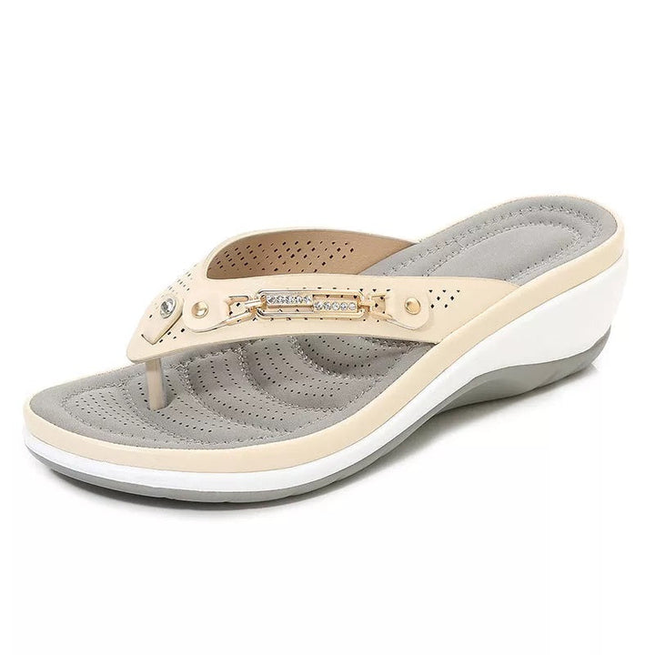 Karen | Women’s Arch Support Soft Cushion Leather Flip Flops