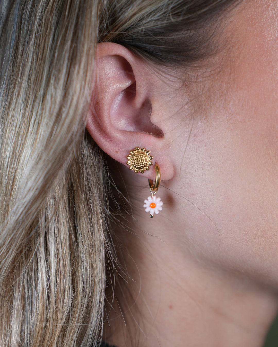 Daisy Flower - Oorbellen - Stainless Steel