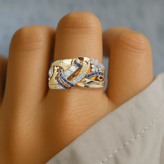 golden Vintage Zirconia Ring
