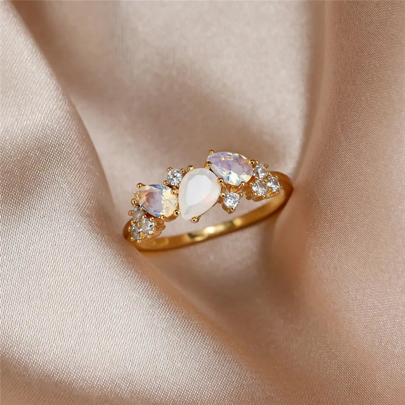 Ruby Moonstone Ring