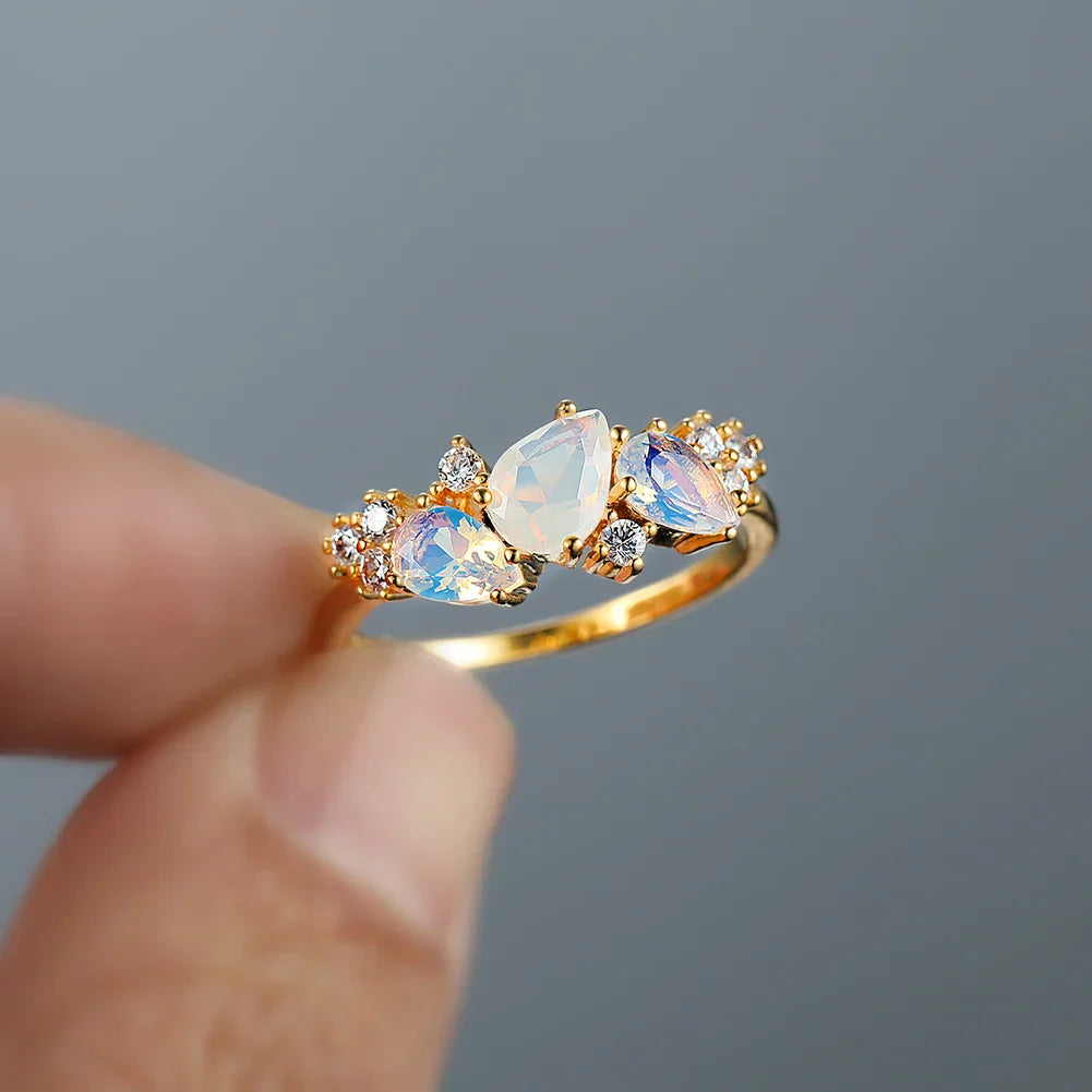 Ruby Moonstone Ring