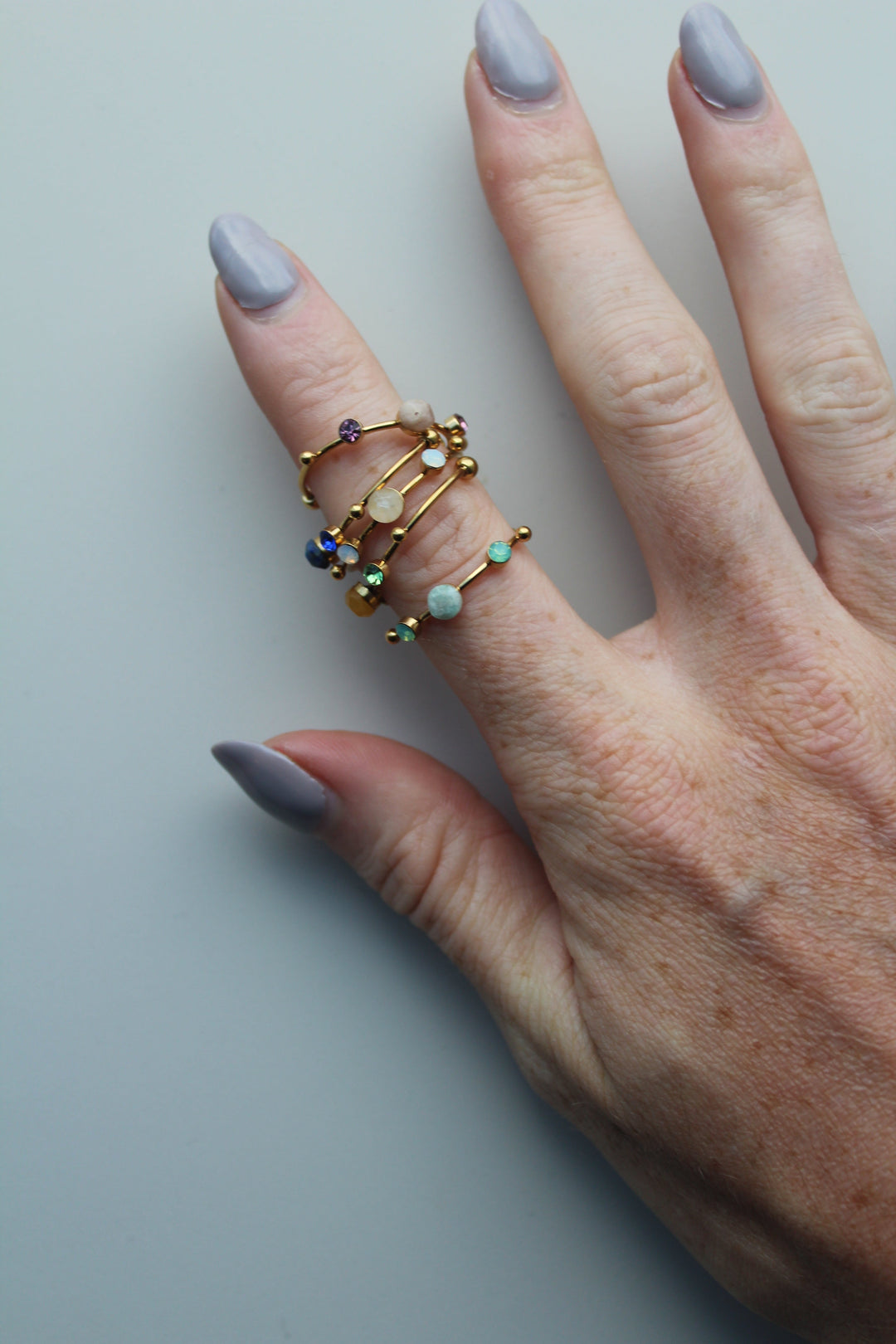 Victoria - Ring - Stainless Steel - Natuursteen - Verstelbaar