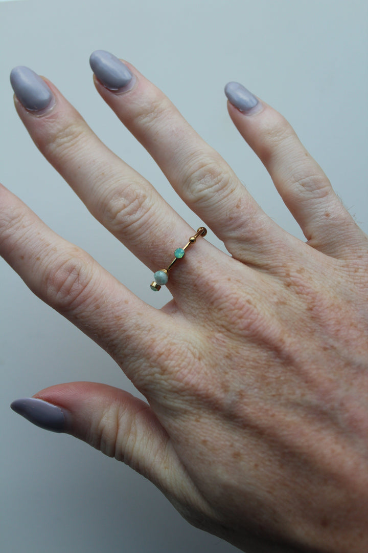 Victoria - Ring - Stainless Steel - Natuursteen - Verstelbaar