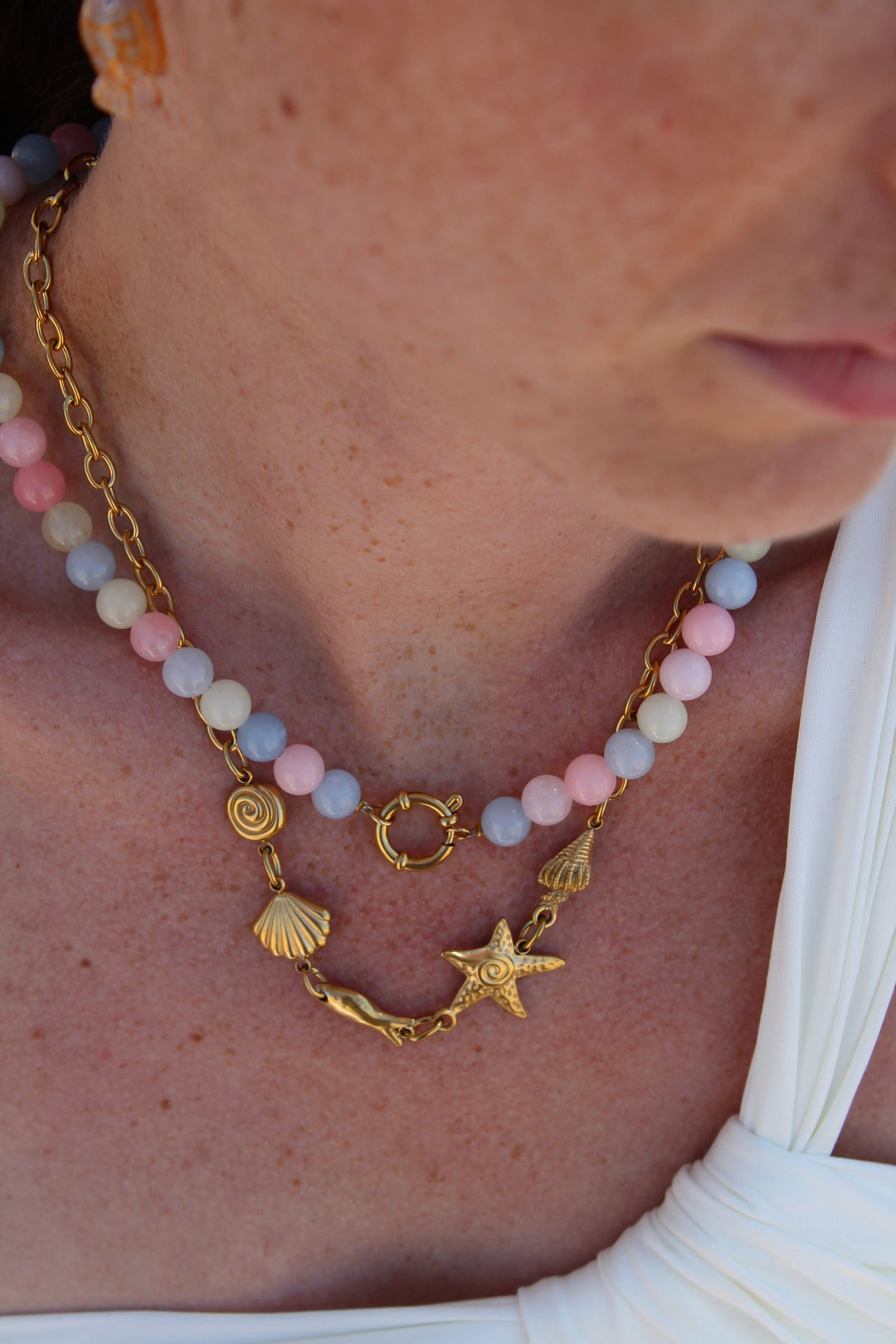 Samira - Necklace - Natural Stone -Stainless Steel