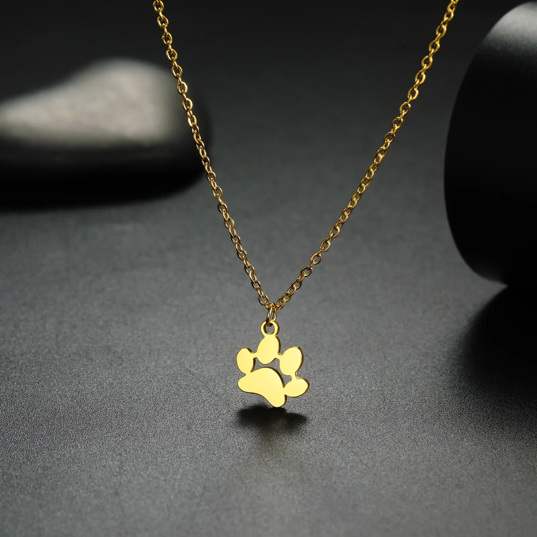 Paw Print Pendant Necklace – Minimalist Animal Jewelry