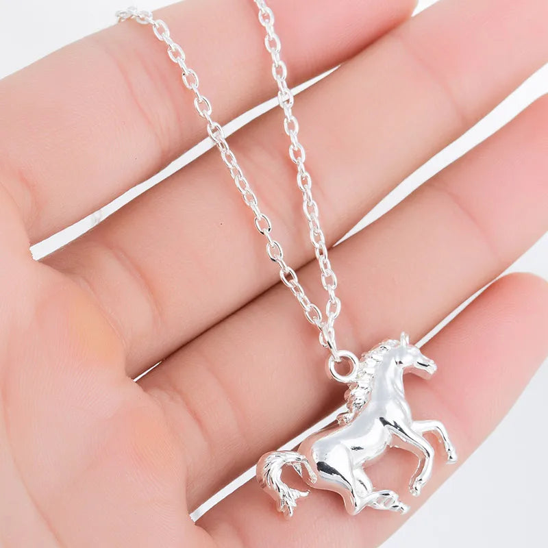 Lucky Running Horse Pendant Necklace – Cute Equestrian Jewelry