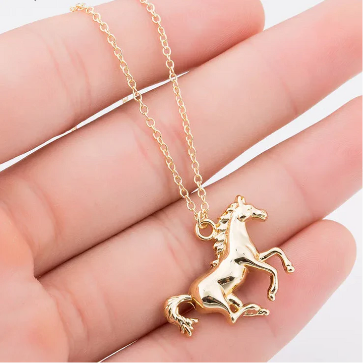 Lucky Running Horse Pendant Necklace – Cute Equestrian Jewelry