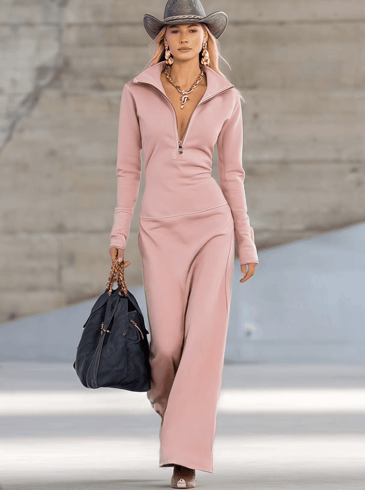 Gaia | Zip-up V-neck Sport Dress