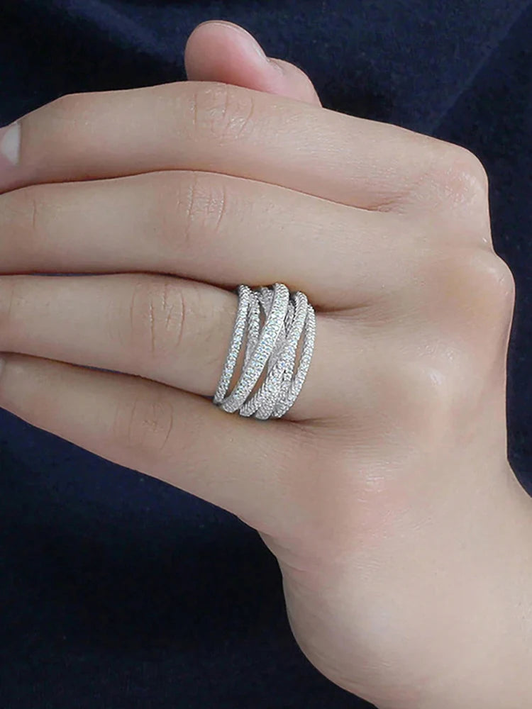 Luxury Multi Layered Cross Ring