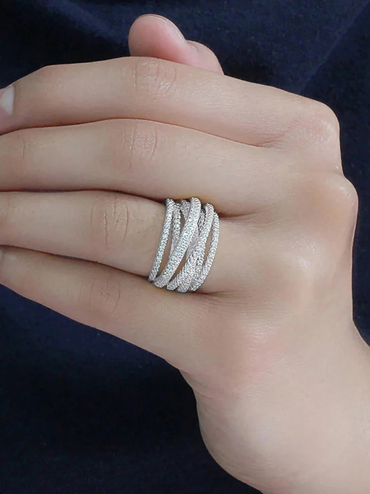 Luxury Multi Layered Cross Ring